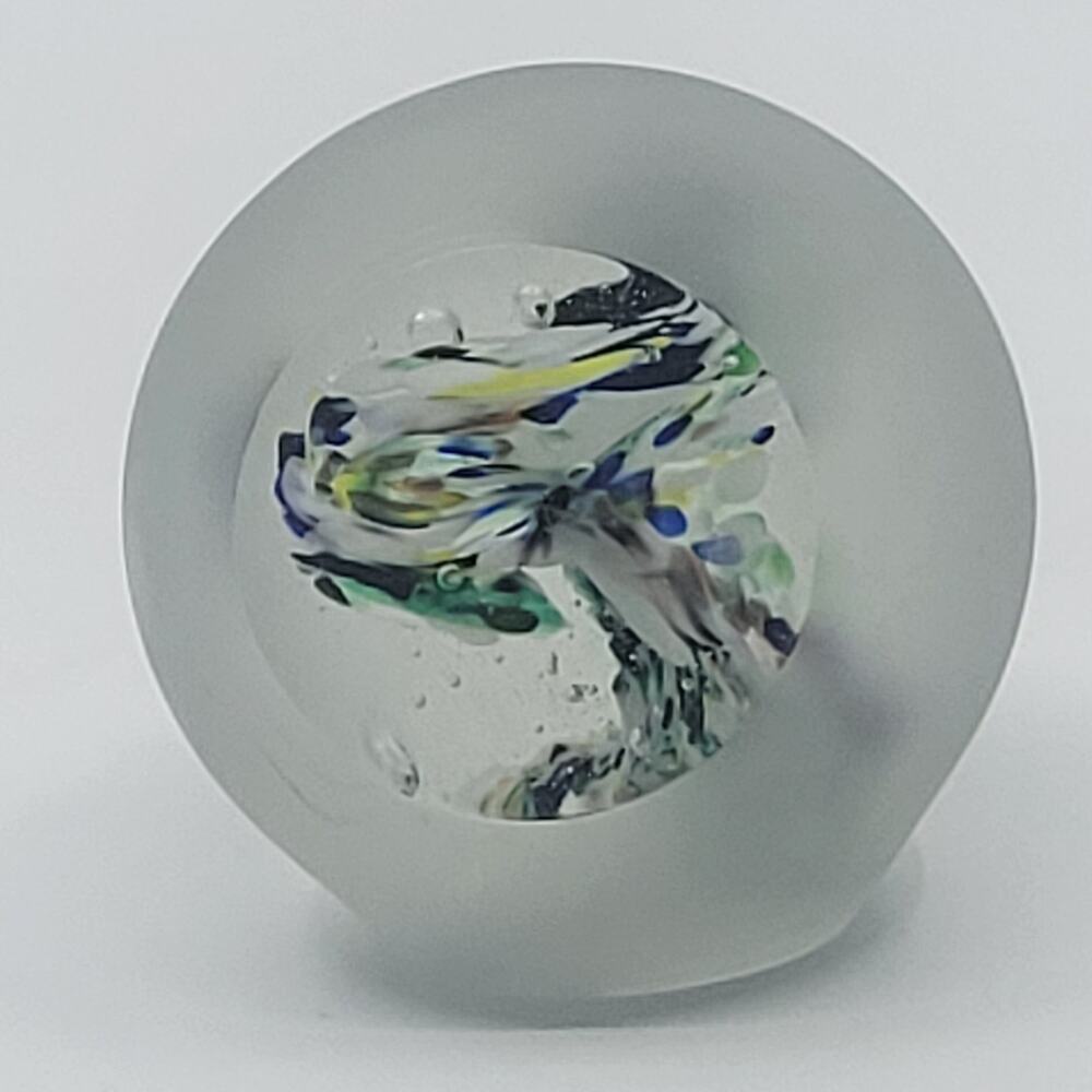 Vintage Glass Studio Koubek crystal art paperweight Rare